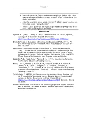 (551) evaluación de la aprendizajes en matematica