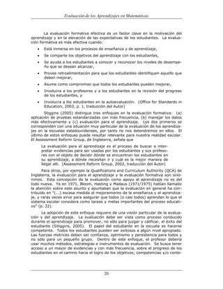 (551) evaluación de la aprendizajes en matematica