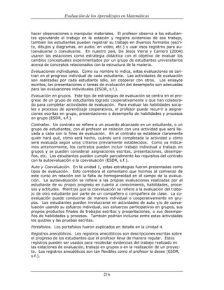 (551) evaluación de la aprendizajes en matematica