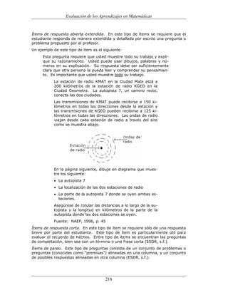 (551) evaluación de la aprendizajes en matematica
