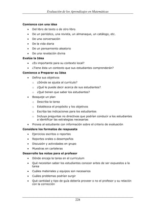 (551) evaluación de la aprendizajes en matematica