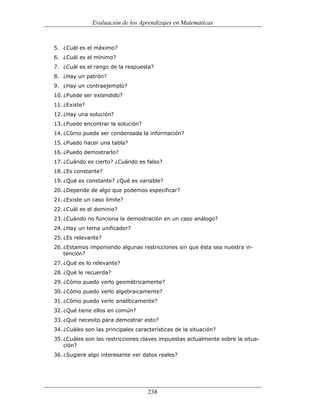 (551) evaluación de la aprendizajes en matematica