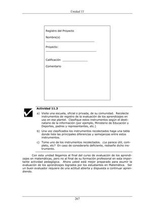 (551) evaluación de la aprendizajes en matematica