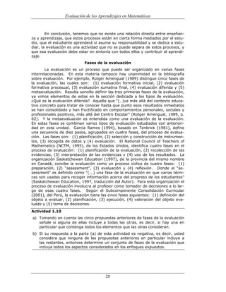 (551) evaluación de la aprendizajes en matematica
