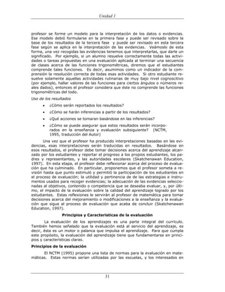 (551) evaluación de la aprendizajes en matematica