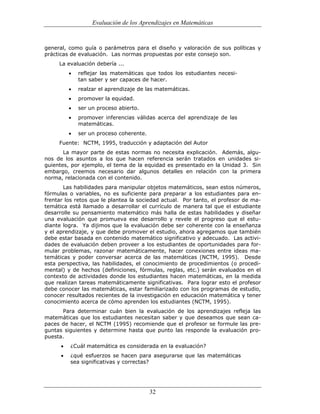 (551) evaluación de la aprendizajes en matematica