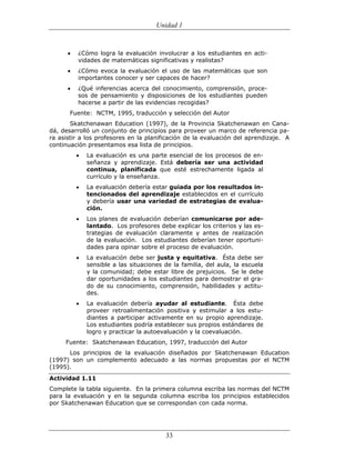 (551) evaluación de la aprendizajes en matematica