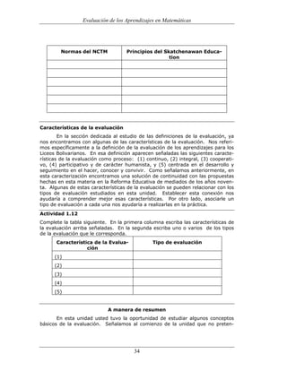 (551) evaluación de la aprendizajes en matematica