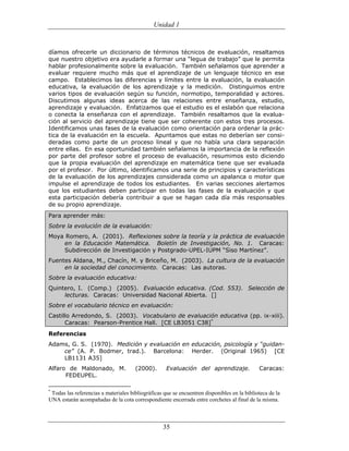 (551) evaluación de la aprendizajes en matematica