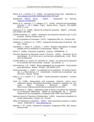 (551) evaluación de la aprendizajes en matematica