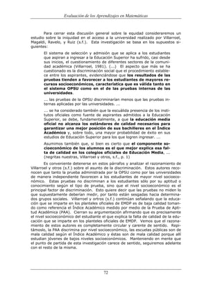 (551) evaluación de la aprendizajes en matematica