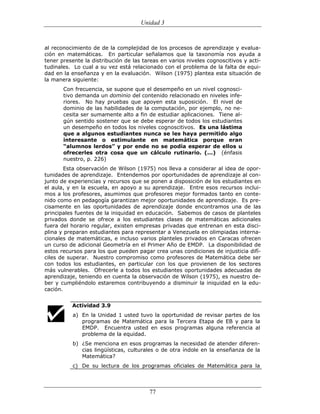 (551) evaluación de la aprendizajes en matematica