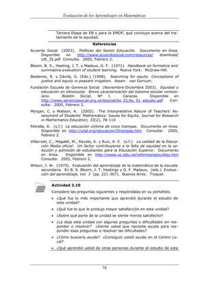 (551) evaluación de la aprendizajes en matematica