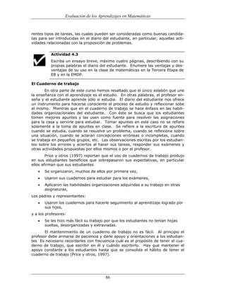 (551) evaluación de la aprendizajes en matematica