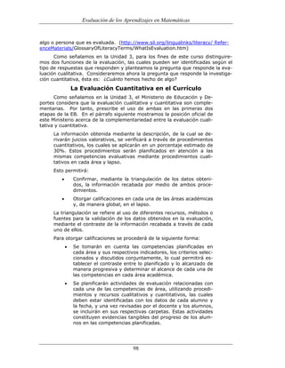 (551) evaluación de la aprendizajes en matematica