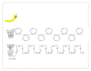 Instrucciones:

- Con tu dedo índice comienza a marcar el camino que deberían seguir cada uno de los animales, siguiendo el ejemplo
 
