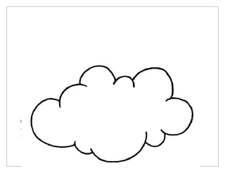 Instrucciones:

- Repasa con tu dedo índice todo el contorno de la nube

-Repasa con un lápiz de cera el contorno de la nube
 