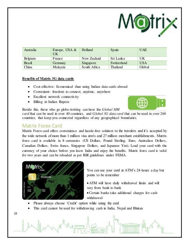 Matrix forex card login
