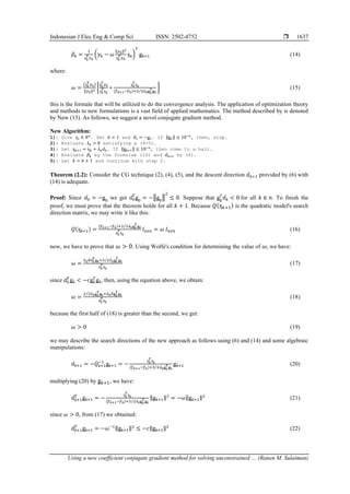 Using a new coefficient conjugate gradient method for solving ...