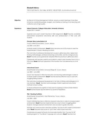Elizabeth Minno Resume - Copy | PDF