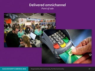 Organized by the Community, for the Community.SUGCON NORTH AMERICA 2015 17
Delivered omnichannel
Point of sale
 