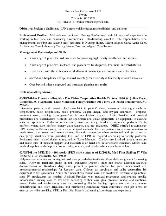 lpn skills for resumes