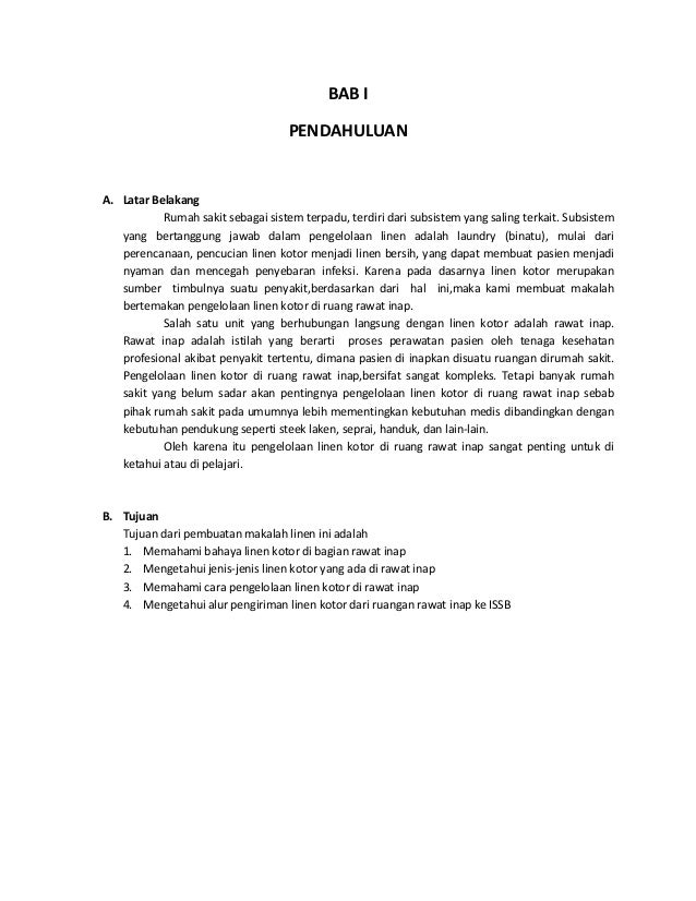 Contoh Makalah Tentang Penggantian Linen Makalah Lengkap