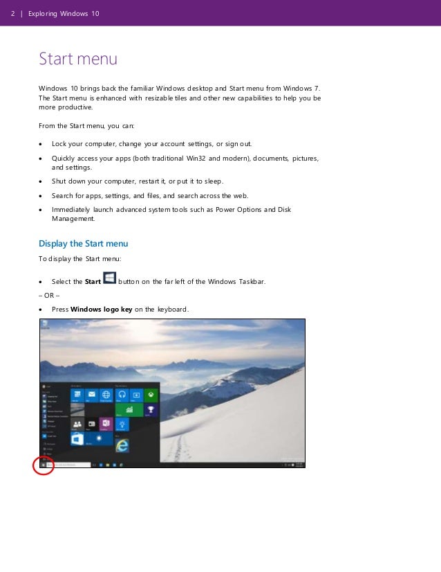 Exploring Microsoft Windows 10