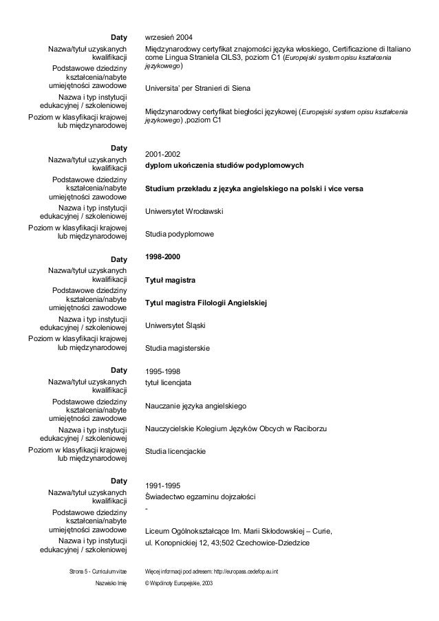 Curriculum vitae tlumaczenie 05 image