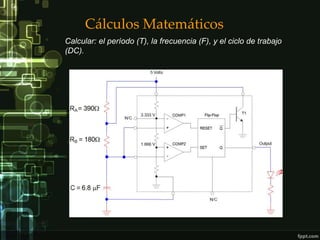 Cálculos Matemáticos
Calcular: el período (T), la frecuencia (F), y el ciclo de trabajo
(DC).
 