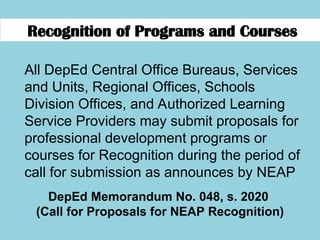 NEAP-Recognition-ELLN for DepEd Teachers and Adminintrators.ppt