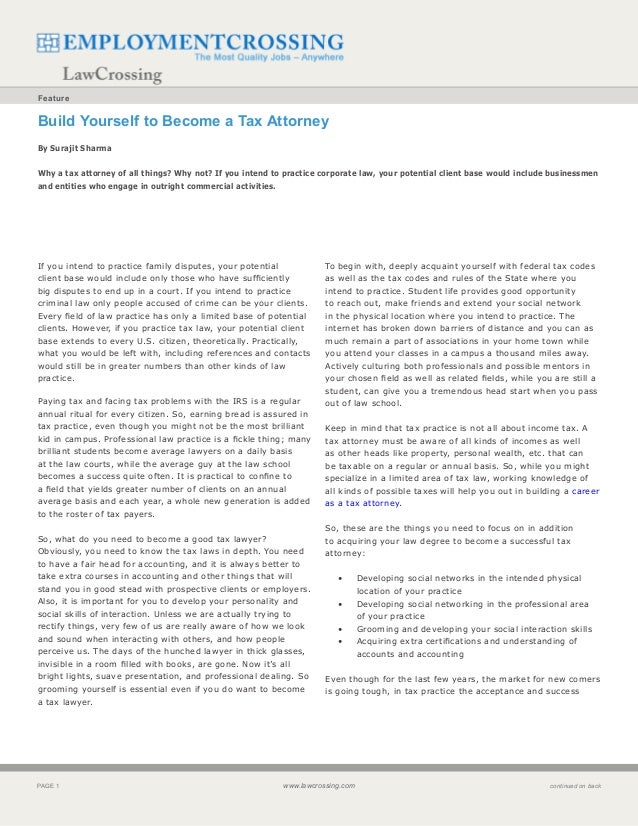 Build Yourself To Become A Tax Attorney