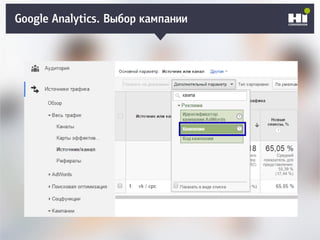 Плохой SMM-геройGoogle Analytics. Выбор кампании
 