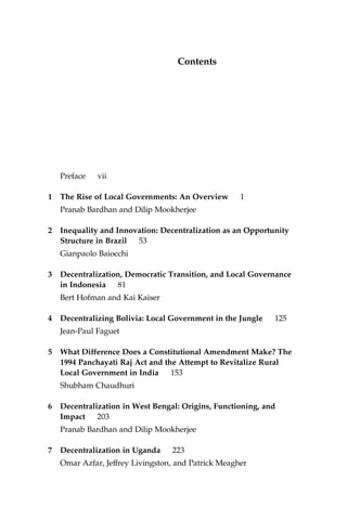 Decentralization And Local Governance In Developing Countries A ...