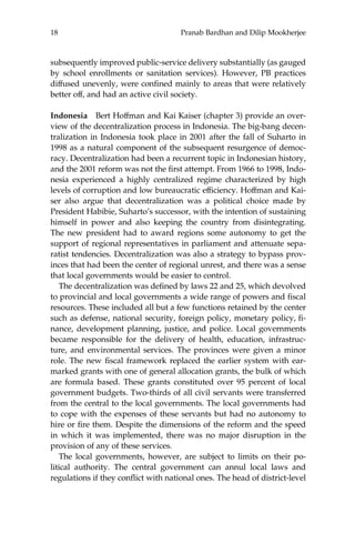 Decentralization And Local Governance In Developing Countries A ...