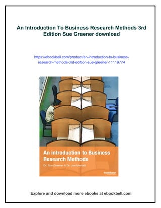 An Introduction To Business Research Methods 3rd Edition Sue Greener | PDF