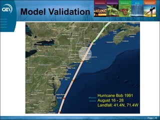 Page | 28
Model Validation
Hurricane Bob 1991
August 16 - 28
Landfall: 41.4N, 71.4W
 