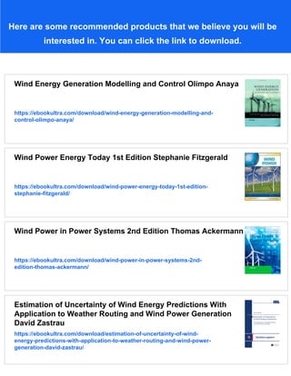 Power conversion and control of wind energy systems First Edition Bin ...