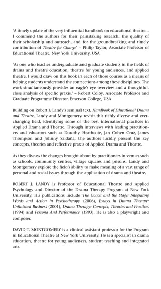 Phil Landy Theatre For Change Education Social Action And Therapy Robert Landy ...