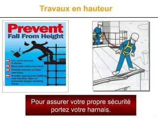 20
Travaux en hauteur
Pour assurer votre propre sécurité
portez votre harnais.
 