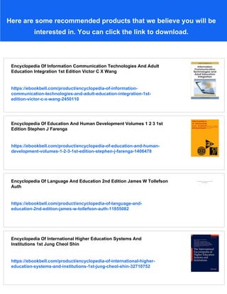 Encyclopedia Of Education And Information Technologies 1st Edition ...