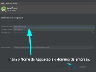 Insira o Nome da Aplicação e o domínio da empresa.
 