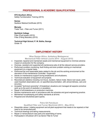 Adam Botha CV | PDF