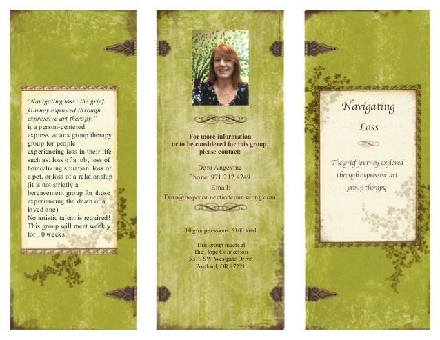 Grief Group Brochure Dora Angevine Hope Connection