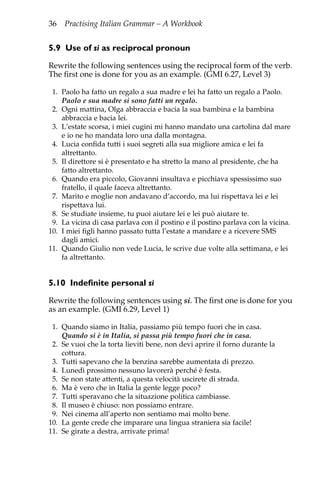 Si Italian Practising Italian Grammar A Workbook Alessia Bianchi Clelia Boscolo | PDF