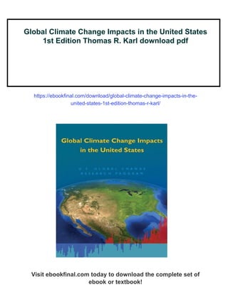 Global Climate Change Impacts in the United States 1st Edition Thomas R ...