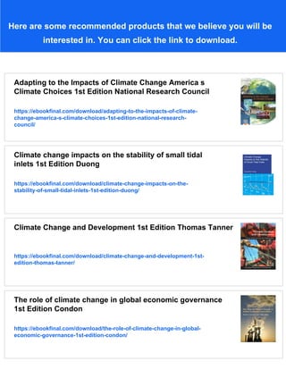 Global Climate Change Impacts in the United States 1st Edition Thomas R ...