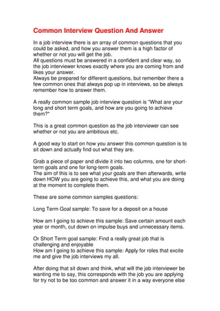 Job Interview Success | PDF