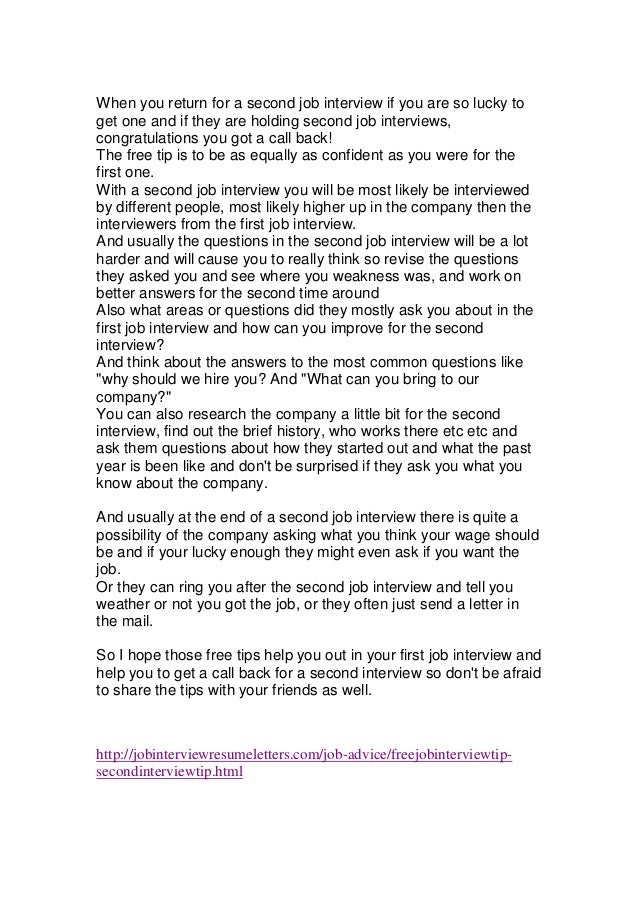 tips for second interview