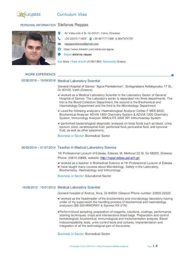 reppas stefanos europass cv cvitae 2013